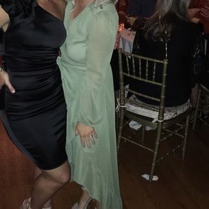 WAYF green wrap dress